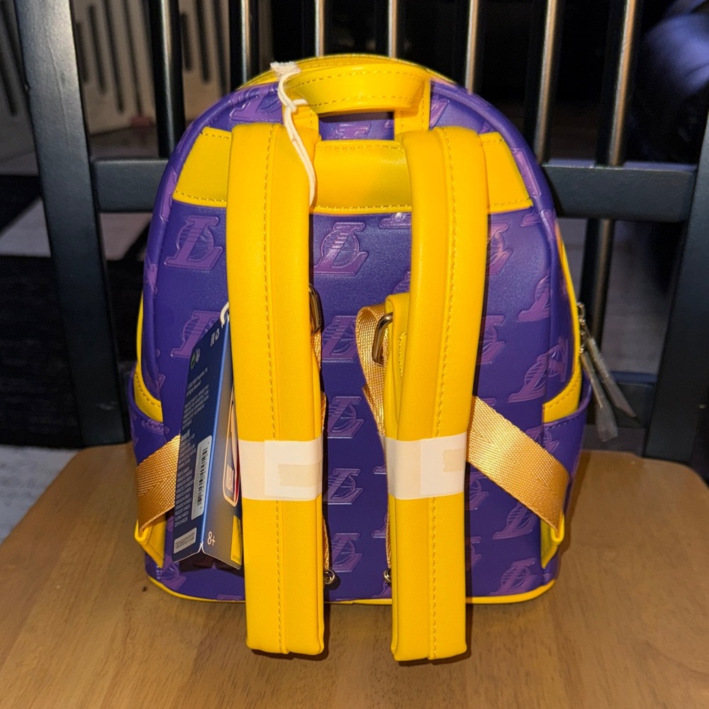 Loungefly Lakers Purple and Yellow Kids Backpack - Picture 3 of 5